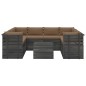 vidaXL Muebles de palets para jardín 9 pzas cojines madera maciza pino vidaXL Muebles de palets para jardín 9 pzas cojines madera maciza pino