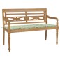 vidaXL Banco Batavia madera maciza teca y cojín estampado hojas 150 cm vidaXL Banco Batavia madera maciza teca y cojín estampado hojas 150 cm