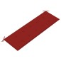 vidaXL Banco Batavia madera maciza de teca con cojín rojo 150 cm vidaXL Banco Batavia madera maciza de teca con cojín rojo 150 cm