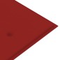 vidaXL Banco Batavia madera maciza de teca con cojín rojo 150 cm vidaXL Banco Batavia madera maciza de teca con cojín rojo 150 cm