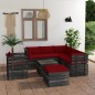 vidaXL Muebles de palets para jardín 8 pzas cojines madera maciza pino vidaXL Muebles de palets para jardín 8 pzas cojines madera maciza pino