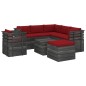 vidaXL Muebles de palets para jardín 8 pzas cojines madera maciza pino vidaXL Muebles de palets para jardín 8 pzas cojines madera maciza pino