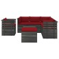 vidaXL Muebles de palets para jardín 8 pzas cojines madera maciza pino vidaXL Muebles de palets para jardín 8 pzas cojines madera maciza pino