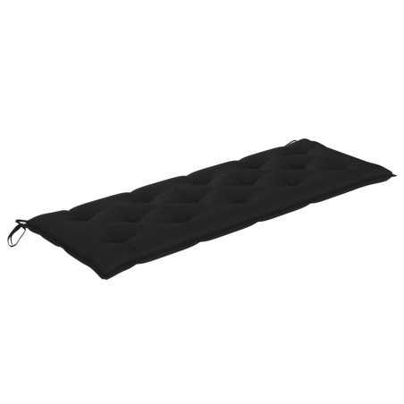 vidaXL Banco Batavia madera maciza de teca con cojín negro 150 cm