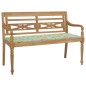 vidaXL Banco Batavia madera maciza teca y cojín estampado hojas 120 cm vidaXL Banco Batavia madera maciza teca y cojín estampado hojas 120 cm