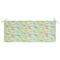 vidaXL Banco Batavia madera maciza teca y cojín estampado hojas 120 cm vidaXL Banco Batavia madera maciza teca y cojín estampado hojas 120 cm