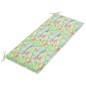 vidaXL Banco Batavia madera maciza teca y cojín estampado hojas 120 cm vidaXL Banco Batavia madera maciza teca y cojín estampado hojas 120 cm