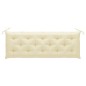 vidaXL Banco Batavia madera maciza teca con cojín blanco crema 150 cm vidaXL Banco Batavia madera maciza teca con cojín blanco crema 150 cm