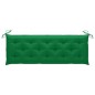 vidaXL Banco Batavia madera maciza de teca con cojín verde 150 cm