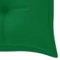 vidaXL Banco Batavia madera maciza de teca con cojín verde 150 cm