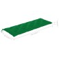 vidaXL Banco Batavia madera maciza de teca con cojín verde 150 cm