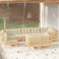 vidaXL Muebles de jardín 9 pzas y cojines madera maciza de pino crema vidaXL Muebles de jardín 9 pzas y cojines madera maciza de pino crema