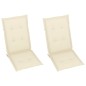 vidaXL Sillas de jardín 2 uds con cojines crema madera maciza de teca vidaXL Sillas de jardín 2 uds con cojines crema madera maciza de teca