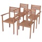 vidaXL Sillas de jardín con cojines 4 uds madera de teca blanco crema vidaXL Sillas de jardín con cojines 4 uds madera de teca blanco crema
