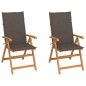 vidaXL Sillas de jardín 2 uds con cojines taupe madera maciza de teca vidaXL Sillas de jardín 2 uds con cojines taupe madera maciza de teca