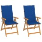 vidaXL Sillas de jardín 2 uds y cojines azul royal madera maciza teca vidaXL Sillas de jardín 2 uds y cojines azul royal madera maciza teca