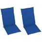 vidaXL Sillas de jardín 2 uds y cojines azul royal madera maciza teca vidaXL Sillas de jardín 2 uds y cojines azul royal madera maciza teca