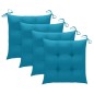 vidaXL Sillas de jardín 4 uds madera de teca con cojines azul claro vidaXL Sillas de jardín 4 uds madera de teca con cojines azul claro