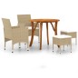 vidaXL Juego de comedor de jardín de 5 piezas beige