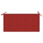vidaXL Banco de jardín madera maciza de teca con cojín rojo 112 cm vidaXL Banco de jardín madera maciza de teca con cojín rojo 112 cm