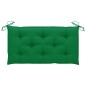vidaXL Banco de jardín madera maciza de teca con cojín verde 112 cm vidaXL Banco de jardín madera maciza de teca con cojín verde 112 cm