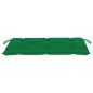 vidaXL Banco de jardín madera maciza de teca con cojín verde 112 cm vidaXL Banco de jardín madera maciza de teca con cojín verde 112 cm