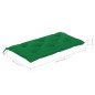 vidaXL Banco de jardín madera maciza de teca con cojín verde 112 cm vidaXL Banco de jardín madera maciza de teca con cojín verde 112 cm