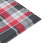vidaXL Banco de jardín madera de teca con cojín a cuadros rojo 112 cm vidaXL Banco de jardín madera de teca con cojín a cuadros rojo 112 cm