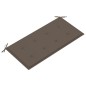 vidaXL Banco de jardín madera maciza teca con cojín gris taupe 112 cm vidaXL Banco de jardín madera maciza teca con cojín gris taupe 112 cm