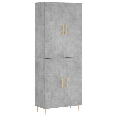 vidaXL Aparador alto madera contrachapada gris hormigón 69,5x34x180 cm