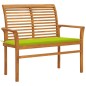 vidaXL Banco de jardín madera de teca con cojín verde brillante 112 cm vidaXL Banco de jardín madera de teca con cojín verde brillante 112 cm