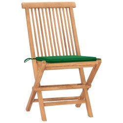 vidaXL Set comedor de jardín plegable 3 piezas madera de teca cojines