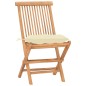 vidaXL Set comedor de jardín plegable 3 piezas madera de teca cojines vidaXL Set comedor de jardín plegable 3 piezas madera de teca cojines