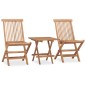 vidaXL Set comedor de jardín plegable 3 piezas madera de teca cojines vidaXL Set comedor de jardín plegable 3 piezas madera de teca cojines