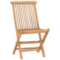 vidaXL Set comedor de jardín plegable 3 piezas madera de teca cojines vidaXL Set comedor de jardín plegable 3 piezas madera de teca cojines