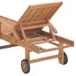 vidaXL Tumbona con cojín azul madera maciza de teca vidaXL Tumbona con cojín azul madera maciza de teca