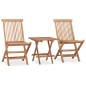 vidaXL Set comedor de jardín plegable 3 piezas madera de teca cojines vidaXL Set comedor de jardín plegable 3 piezas madera de teca cojines