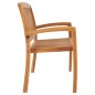 vidaXL Banco de jardín apilable con cojín madera maciza de teca 159 cm vidaXL Banco de jardín apilable con cojín madera maciza de teca 159 cm