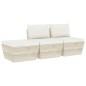 vidaXL Muebles de jardín de palets 3 pzas y cojines madera de abeto vidaXL Muebles de jardín de palets 3 pzas y cojines madera de abeto