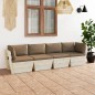 vidaXL Sofá de palets de jardín 4 plazas con cojines madera de abeto vidaXL Sofá de palets de jardín 4 plazas con cojines madera de abeto