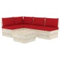 vidaXL Muebles de jardín de palets 5 piezas y cojines madera de abeto vidaXL Muebles de jardín de palets 5 piezas y cojines madera de abeto