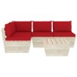 vidaXL Muebles de jardín de palets 5 piezas y cojines madera de abeto vidaXL Muebles de jardín de palets 5 piezas y cojines madera de abeto