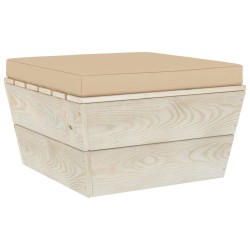 vidaXL Otomana de palets de jardín con cojín madera abeto impregnada