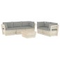 vidaXL Muebles de jardín de palets 6 piezas y cojines madera de abeto vidaXL Muebles de jardín de palets 6 piezas y cojines madera de abeto