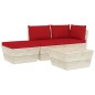vidaXL Muebles de jardín de palets 4 pzas y cojines madera de abeto vidaXL Muebles de jardín de palets 4 pzas y cojines madera de abeto