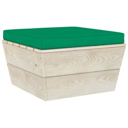vidaXL Otomana de palets de jardín con cojín madera abeto impregnada