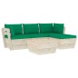 vidaXL Muebles de jardín de palets 5 pzas y cojines madera de abeto 