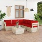vidaXL Muebles de jardín de palets 6 piezas y cojines madera de abeto vidaXL Muebles de jardín de palets 6 piezas y cojines madera de abeto