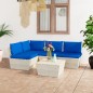 vidaXL Muebles de jardín de palets 5 piezas y cojines madera de abeto vidaXL Muebles de jardín de palets 5 piezas y cojines madera de abeto