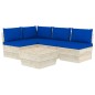 vidaXL Muebles de jardín de palets 5 piezas y cojines madera de abeto vidaXL Muebles de jardín de palets 5 piezas y cojines madera de abeto